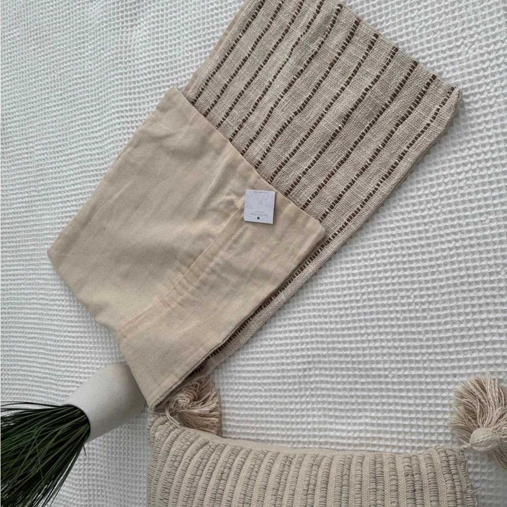 Pom Pom at Home Cream & Brown Striped Pillow case designed for Jojo Body pillow